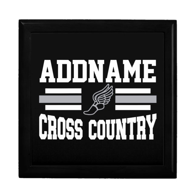 Custom ADD NAME Cross Country Runner Running Team Gift Box (Front)
