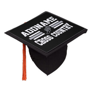 Custom ADD NAME Cross Country Runner Running Team Graduation Cap Topper