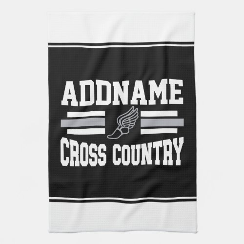 Custom ADD NAME Cross Country Runner Running Team Kitchen Towel