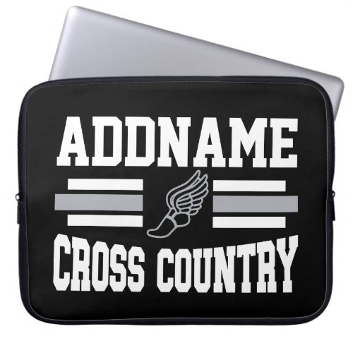 Custom ADD NAME Cross Country Runner Running Team Laptop Sleeve