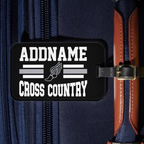 Custom ADD NAME Cross Country Runner Running Team Luggage Tag