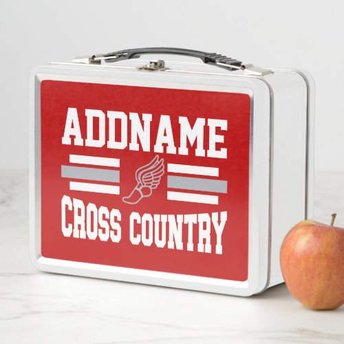 Custom ADD NAME Cross Country Runner Running Team Metal Lunch Box