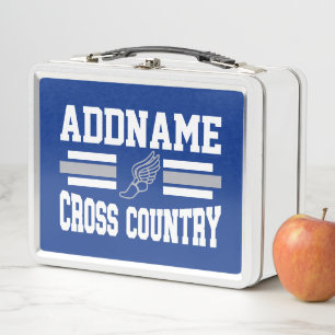 Custom ADD NAME Cross Country Runner Running Team Metal Lunch Box