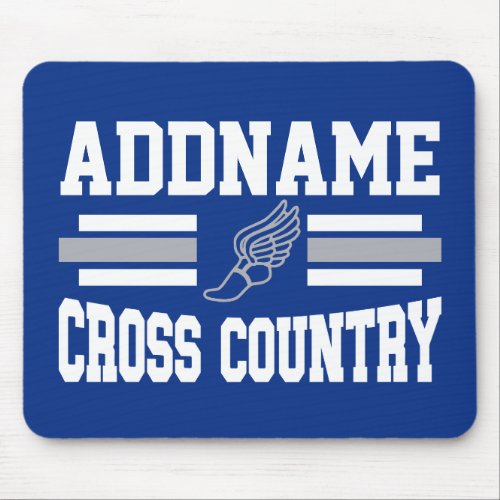 Custom ADD NAME Cross Country Runner Running Team Mouse Pad