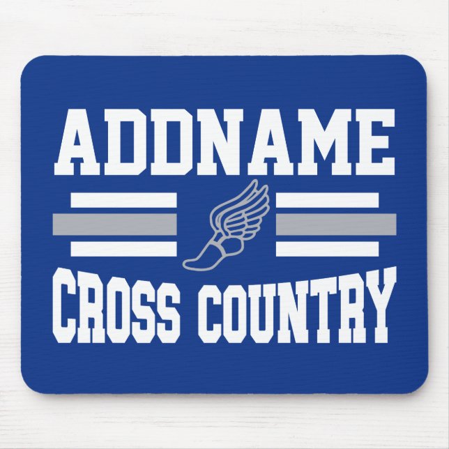 Custom ADD NAME Cross Country Runner Running Team Mouse Pad (Front)
