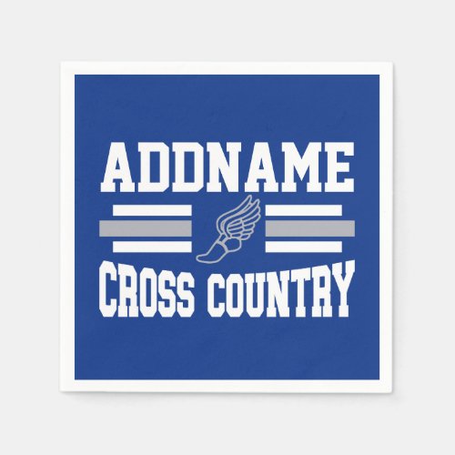 Custom ADD NAME Cross Country Runner Running Team Napkins