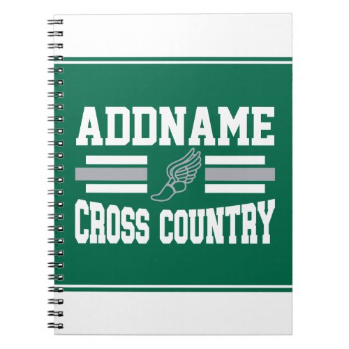 Custom ADD NAME Cross Country Runner Running Team Notebook