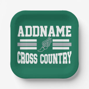 Custom ADD NAME Cross Country Runner Running Team Paper Plates