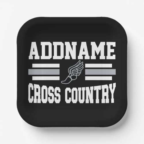Custom ADD NAME Cross Country Runner Running Team Paper Plates