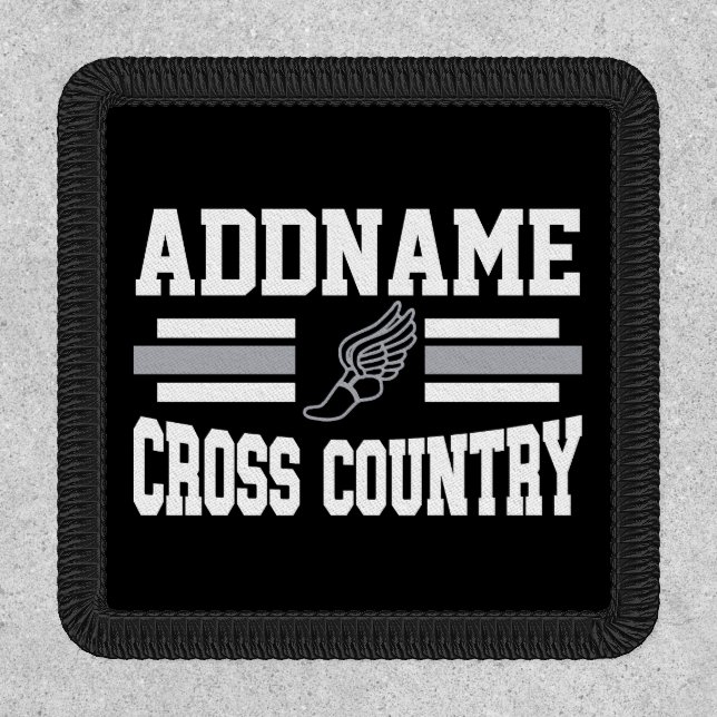 Custom ADD NAME Cross Country Runner Running Team Patch (Front)