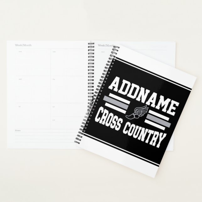 Custom ADD NAME Cross Country Runner Running Team Planner (Display)