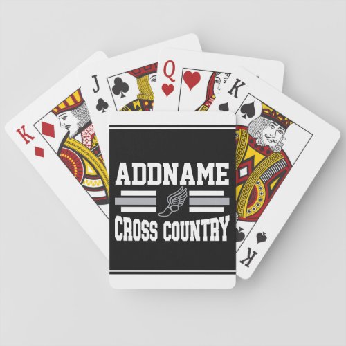 Custom ADD NAME Cross Country Runner Running Team Poker Cards