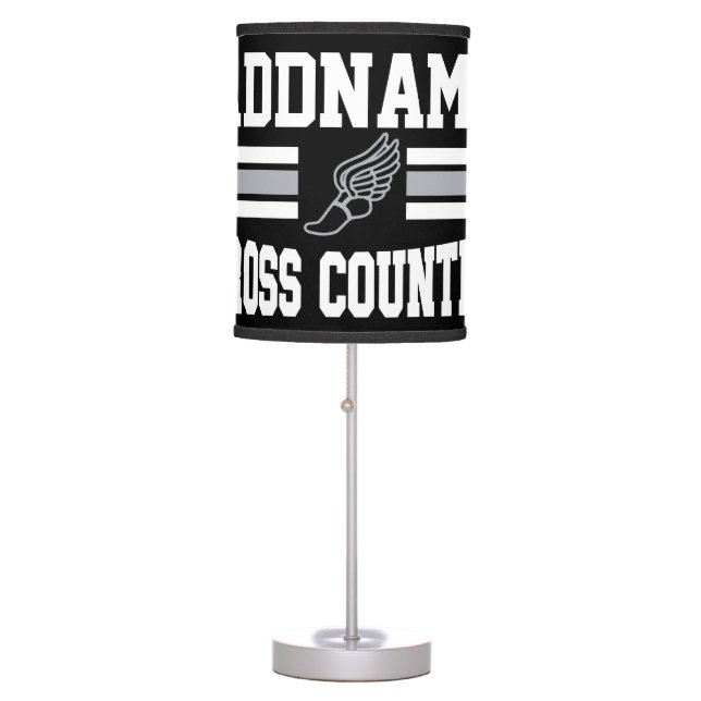 Custom ADD NAME Cross Country Runner Running Team Table Lamp (Front)