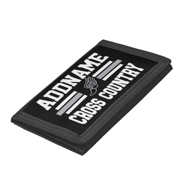Custom ADD NAME Cross Country Runner Running Team Trifold Wallet (Bottom)