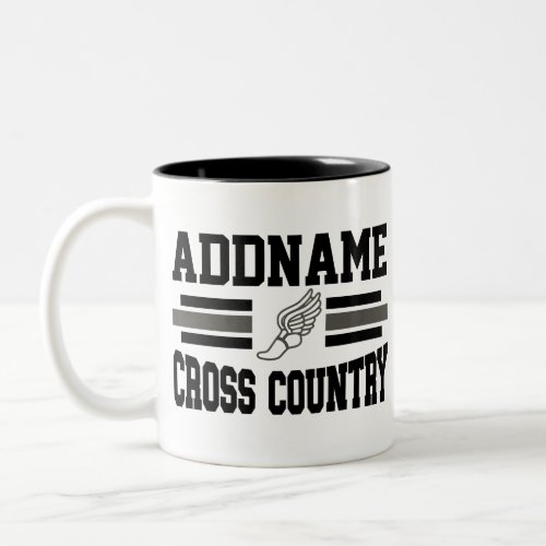 Custom ADD NAME Cross Country Runner Running Team Two_Tone Coffee Mug