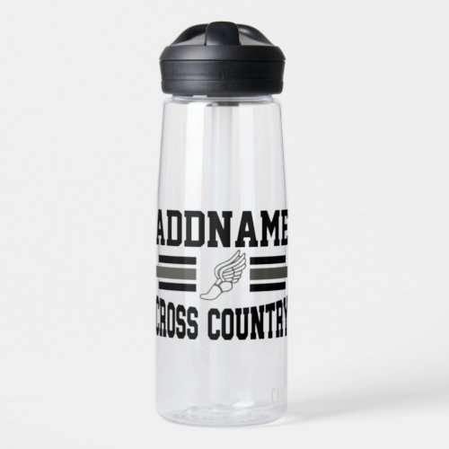 Custom ADD NAME Cross Country Runner Running Team Water Bottle