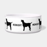 Custom Add Name Dog Bowl<br><div class="desc">This is the perfect custom food bowl with dog graphics all the way around the dish, especially once you customize with your own dog's name.</div>