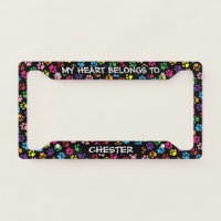 Custom Add Name Dog Paws Cat Claws Pattern Black