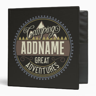 Custom ADD NAME Family Camp Trip Camping Reunion 3 Ring Binder