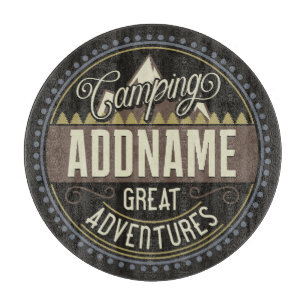 Custom ADD NAME Family Camp Trip Camping Reunion Cutting Board