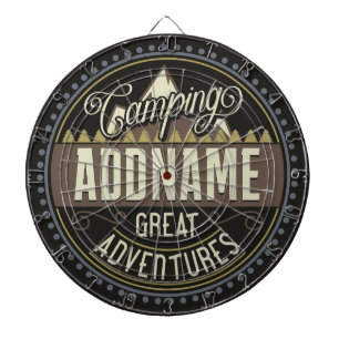 Custom ADD NAME Family Camp Trip Camping Reunion Dart Board