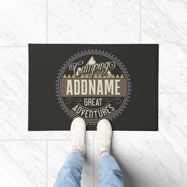 Custom ADD NAME Family Camp Trip Camping Reunion Doormat (Indoor)