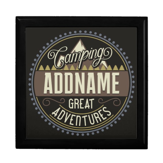 Custom ADD NAME Family Camp Trip Camping Reunion Gift Box (Front)