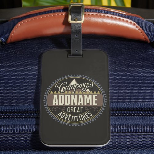 Custom ADD NAME Family Camp Trip Camping Reunion Luggage Tag