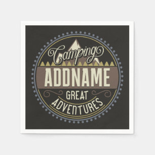 Custom ADD NAME Family Camp Trip Camping Reunion Napkins
