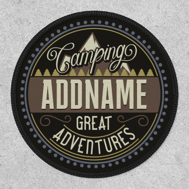 Custom ADD NAME Family Camp Trip Camping Reunion Patch (Front)