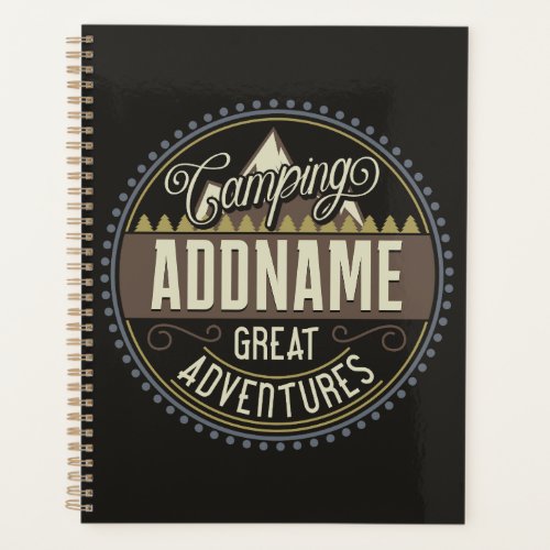 Custom ADD NAME Family Camp Trip Camping Reunion Planner