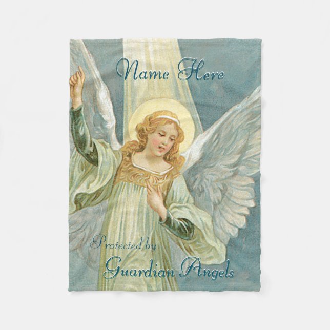 Custom Add Name Guardian Angel Blanket (Front)