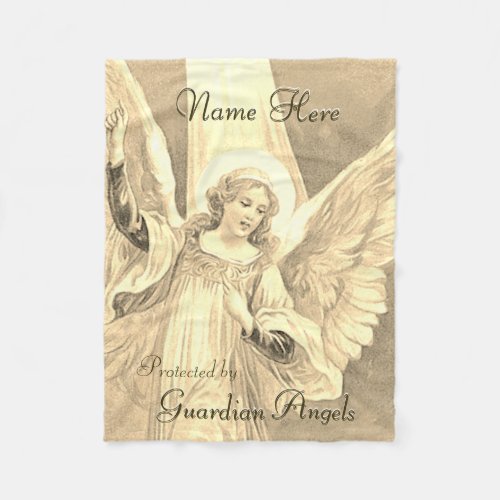 Custom Add Name Guardian Gold Fleece Blanket