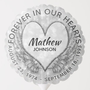 Custom Add Name Heart Memorial Balloon
