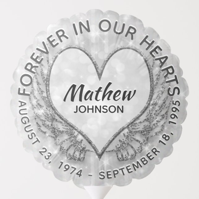 Custom Add Name Heart Memorial Balloon (Back)