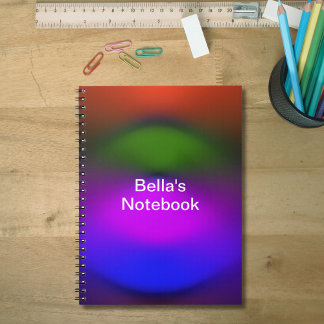 Custom Add Name Neon Blue, Purple, Green & Orange Notebook
