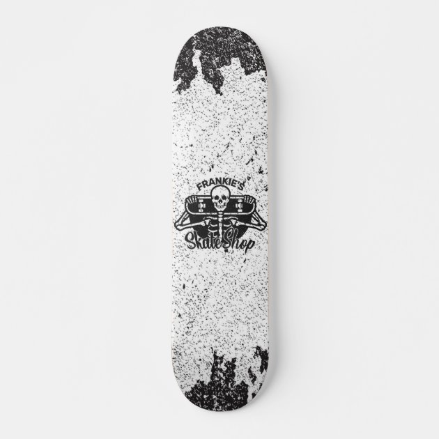 Custom ADD NAME Skull Skateboard Skate Shop | Zazzle