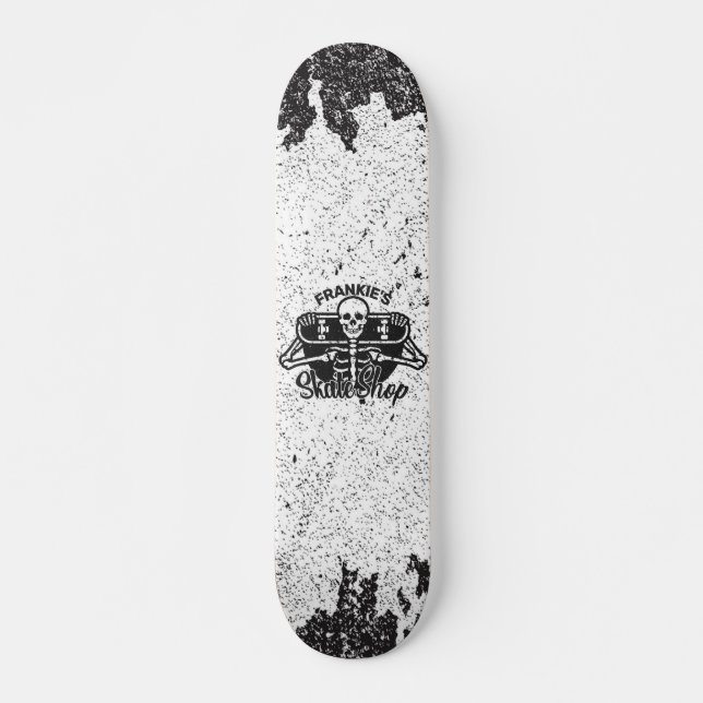 Custom ADD NAME Skull Skateboard Skate Shop (Front)