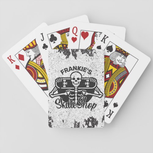 Custom ADD NAME Skull Skateboard Skate Shop Poker Cards