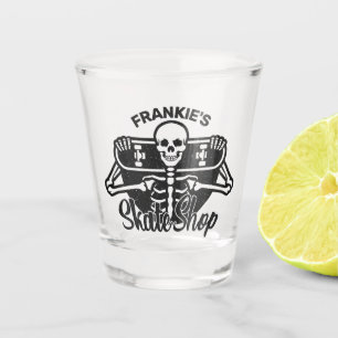Custom ADD NAME Skull Skateboard Skate Shop Shot Glass