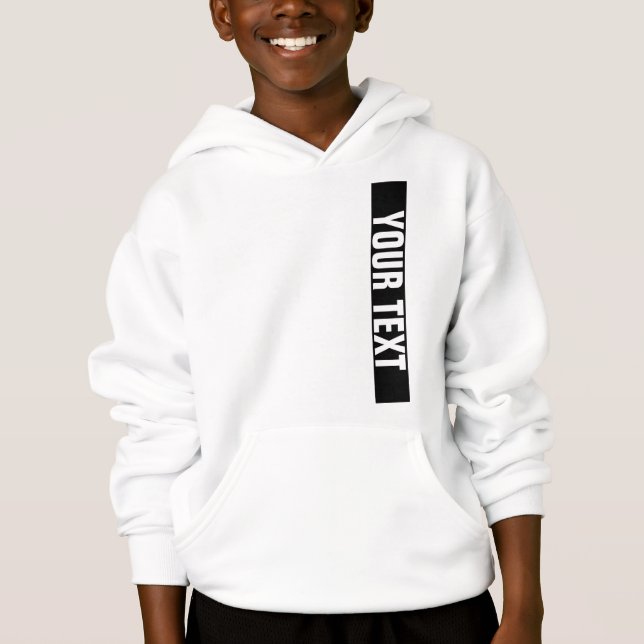 Custom Add Name Text Photo Here Template Boys Kids Hoodie (Front)