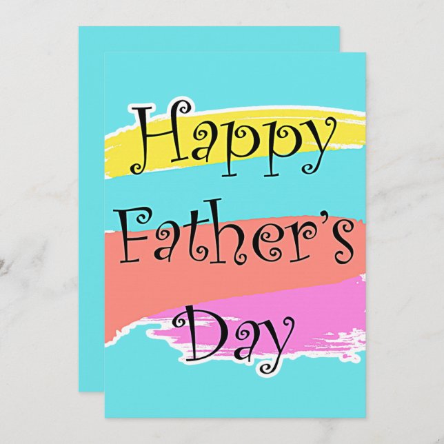 Custom Add Names Paint Art Happy Father's Day Card (Front/Back)