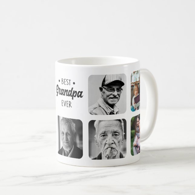 Custom Add Photo Best Grandpa Ever Personalized Coffee Mug (Front Right)