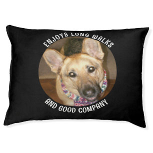 Custom Add Photo Black Tan German Shepherd & Quote Pet Bed