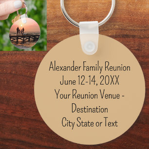 Custom Add Photo Family Reunion Keepsake  Keychain