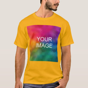 Custom Add Photo Logo Text Gold Template Men's T-Shirt