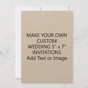 Custom Add Text Image Modern 5x7 Kraft Wedding Invitation