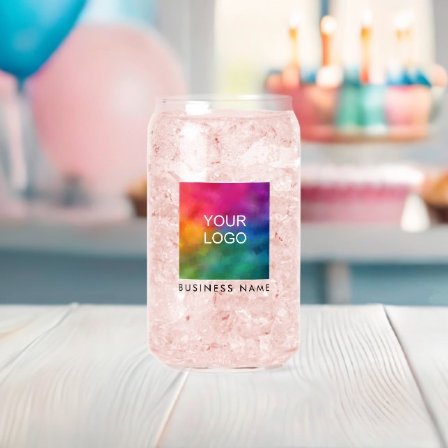 Custom Add Text Name Business Logo Here Single Can Glass (Insitu (Baby Shower))