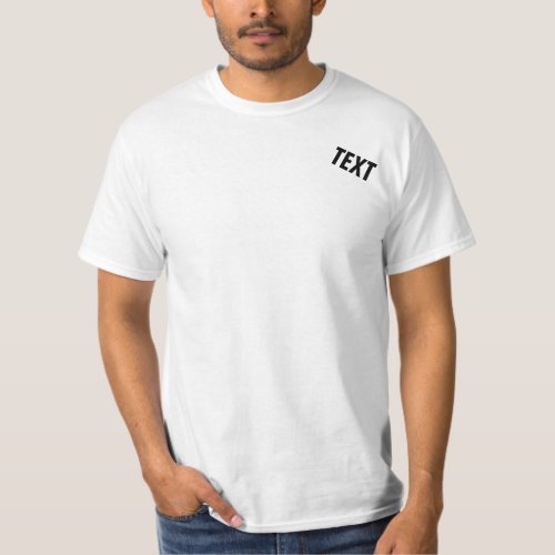 Custom Add Text Template Modern Mens Simple T_Shirt