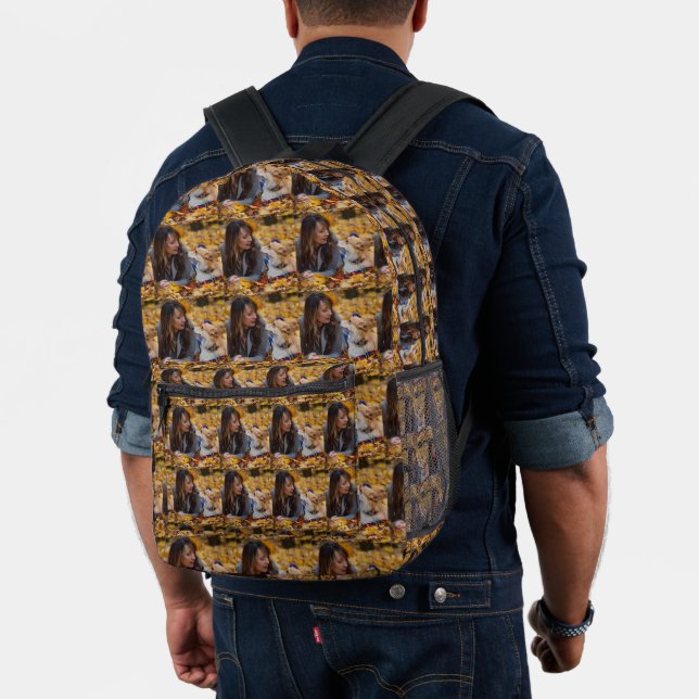 Custom Add Tiled Photo Personalize It  Printed Backpack (Insitu (Model))